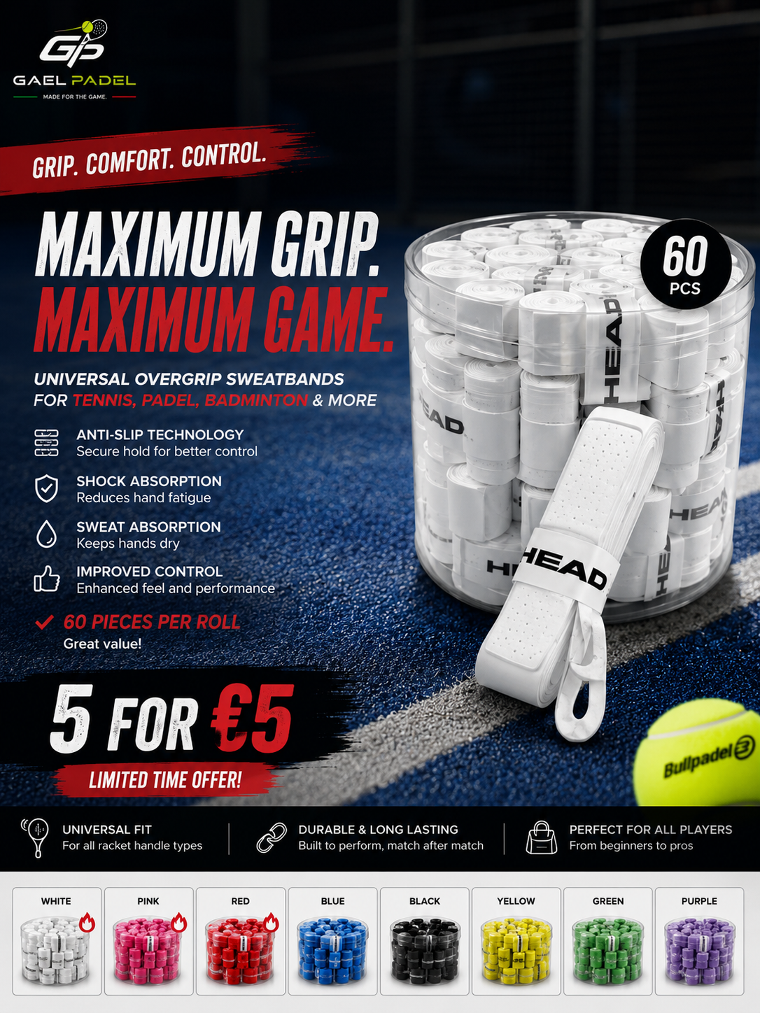 HEAD Universal Padel Overgrips