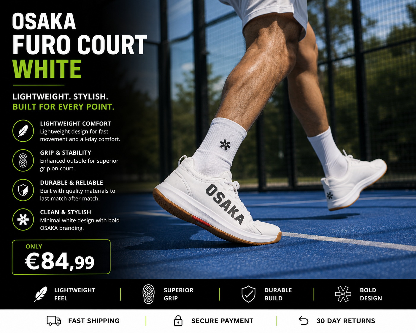 OSAKA Furo Court White – Padel Shoes