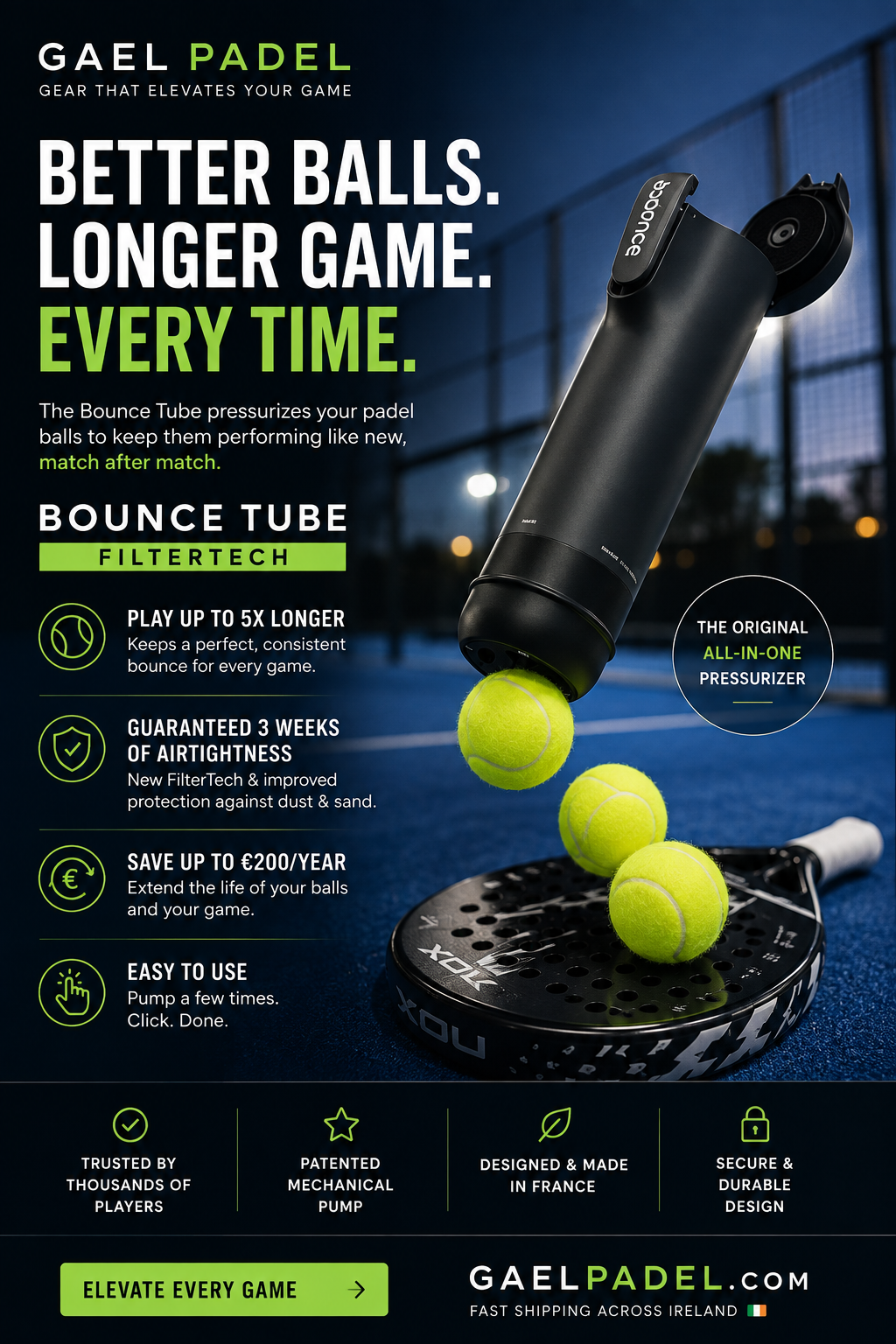 Bounce Tube Padel Ball Preserver – FilterTech