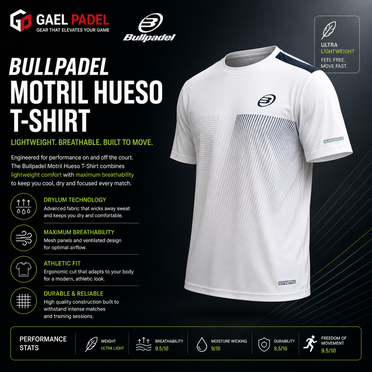 Bullpadel Motril Hueso T-Shirt – Lightweight Performance