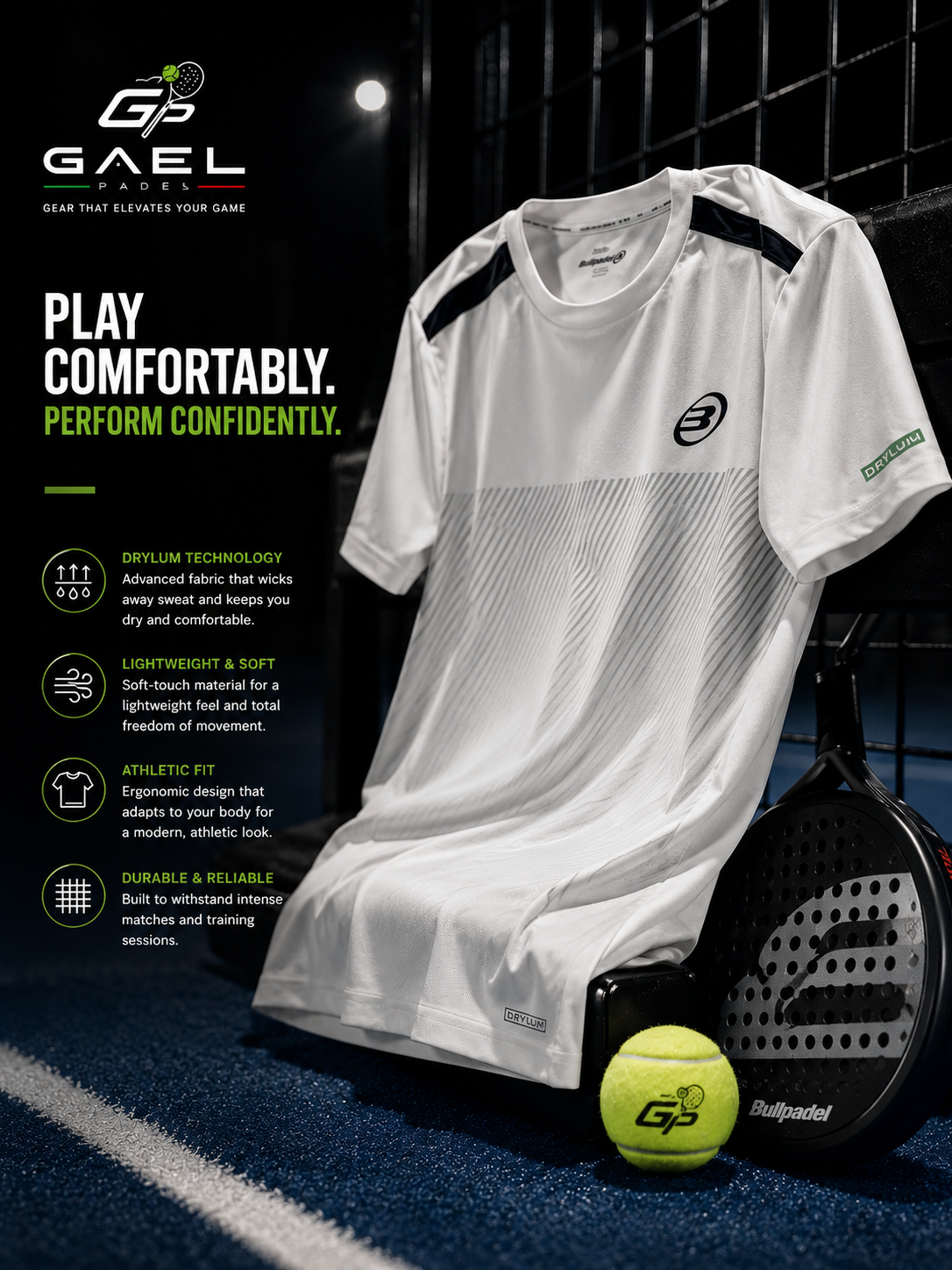 Bullpadel Motril Hueso T-Shirt – Lightweight Performance