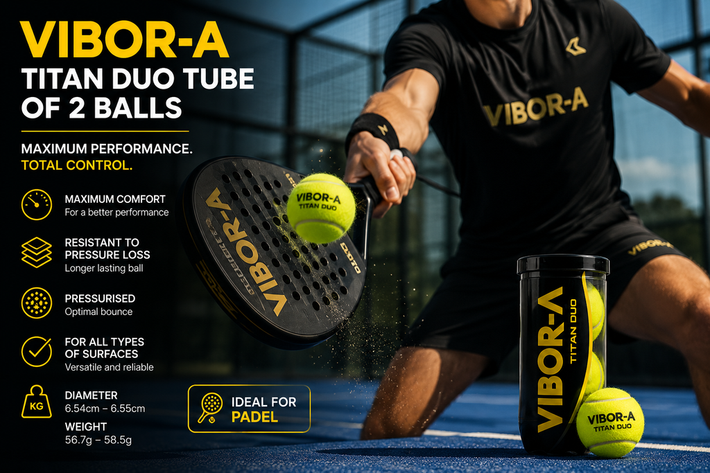 VIBOR-A Titan Duo Padel Balls – 2 Ball Tube