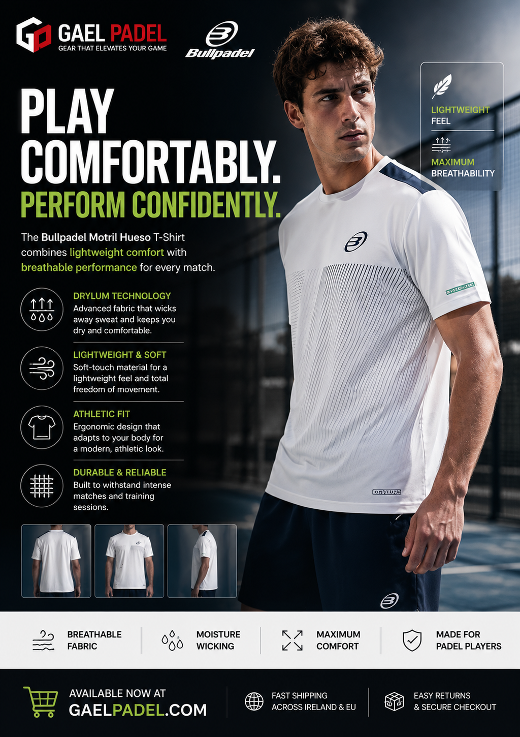 Bullpadel Motril Hueso T-Shirt – Lightweight Performance